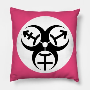 Trans Biohazard - White Circle Pillow