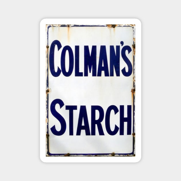 The Good Old Days of Starch, Vintage Enamel Sign. Magnet by JonDelorme