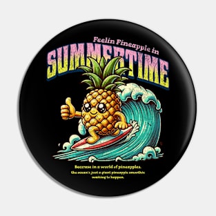 Pineapple surfing summertime Pin