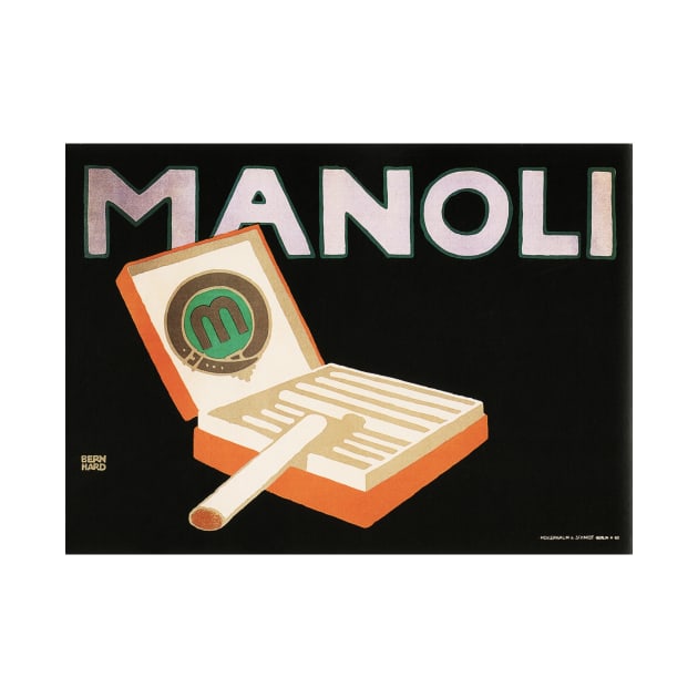 MANOLI CIGARETTES Sachplakat Style Wall Art by Lucian Bernhard 1910 Vintage German by vintageposters