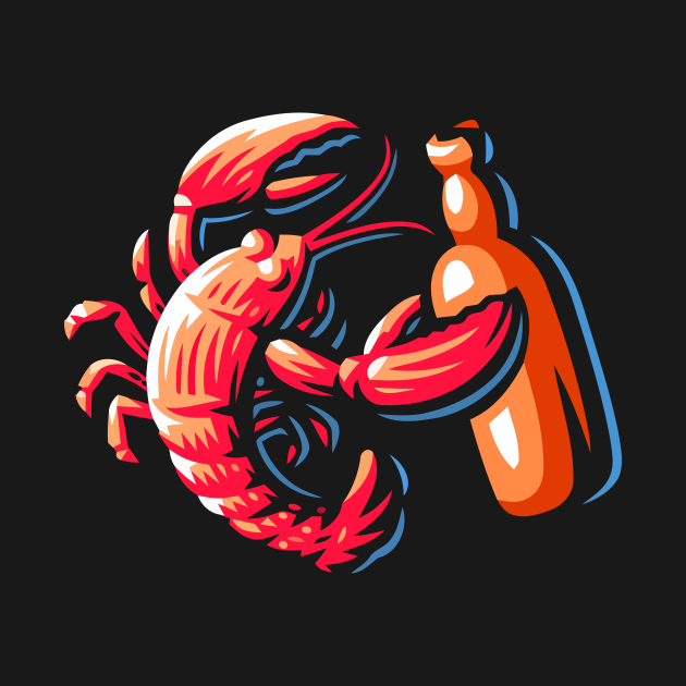 Beer Drinking Lobster Craft Beer Beach Vacation Beer Drinking Lobster Long Sleeve TShirt