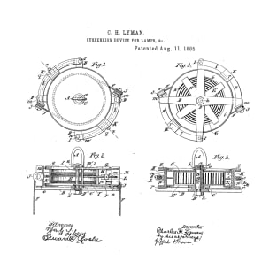 Suspension Device for Lamp Vintage Patent Hand Drawing T-Shirt