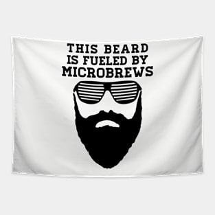 This Beard is Fueled by Microbrews - Black Lettering Tapestry