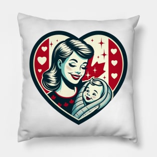 Vintage Motherhood Love Heart Symbol of Maternal Affection T-Shirt Pillow