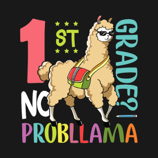 No Prob Llama 1st Grade Back to School Shirt Kids Boys Girls T-Shirt