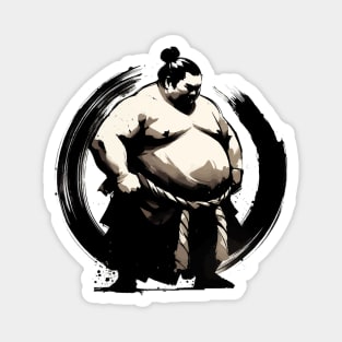 Sumie Enso Circle Japanese Brushstroke Sumo Wrestler Magnet