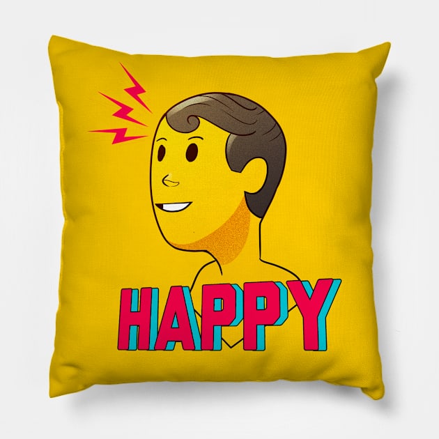 HAPPY MAN Pillow by GOUP