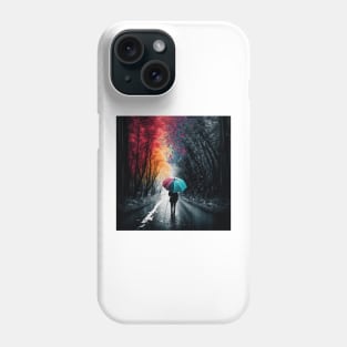 Living Life in Colour Walking in the Rain Phone Case