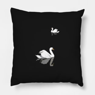 Couple of swans at night Pillow