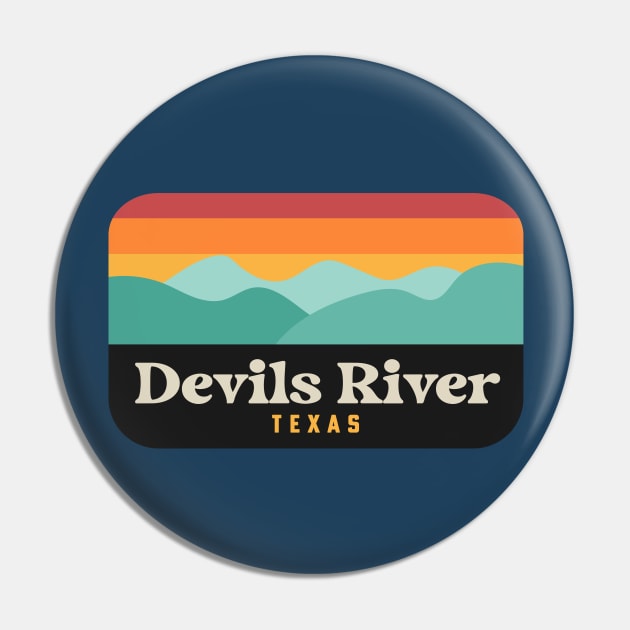 Devils River State Natural Area Texas Fishing Kayaking Pin by PodDesignShop