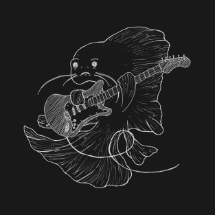 Jammin' Fish (Chalkboard style) -- rock, musical, electric guitar T-Shirt