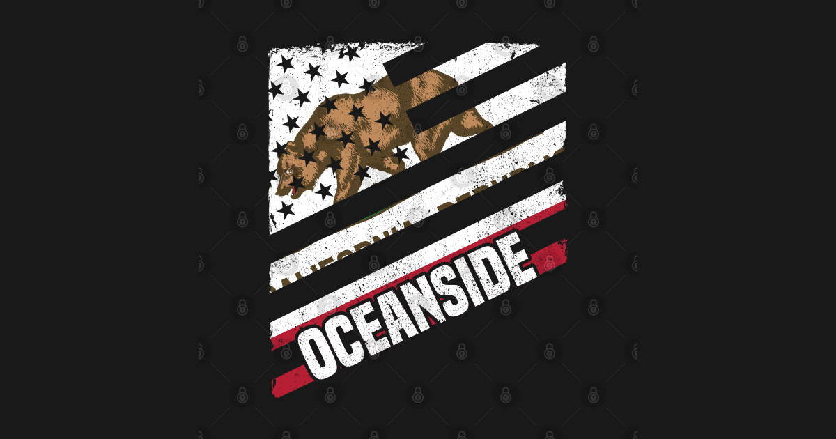 Oceanside California CA Group City Silhouette Flag Oceanside
