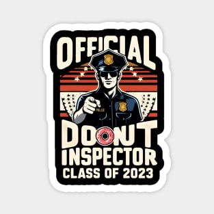 "Official Donut Inspector: Class of 2023" Police Academy Magnet