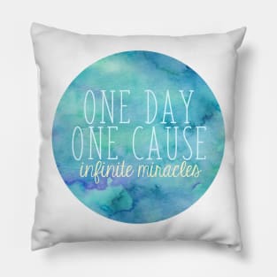 One Day, One Cause Dark Watercolor Pillow