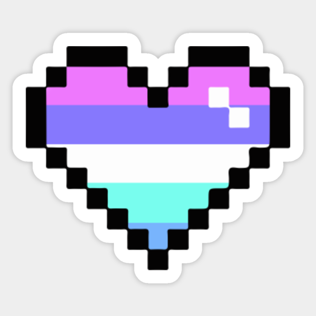 Spectrasexual Pixel Heart - Spectrasexual - Sticker | TeePublic