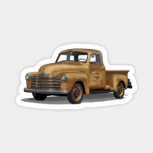 Rusty yellow 1949 Chevrolet pickup Truck Magnet