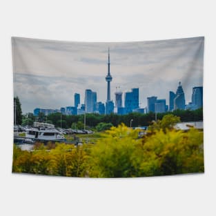 Toronto Cityscape View From Tommy Thompson Park Photograph Tapestry