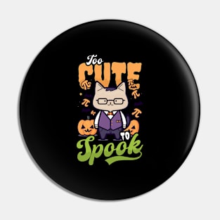 Halloween Math Teacher Shirt | Too Cute To Spook Cat Pin