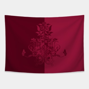 Red dual colors swirls Tapestry