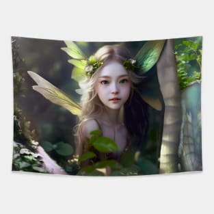 Forest Fairy Portrait Tapestry