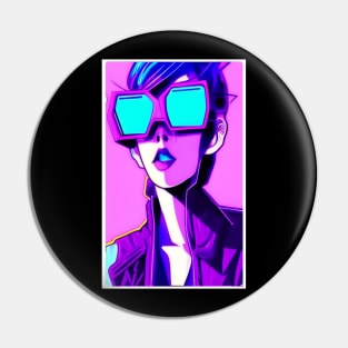 Synthwave - Sunglasses Girl - 001 Pin