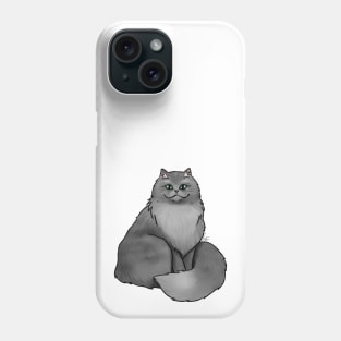 Cat - Persian - Black Phone Case