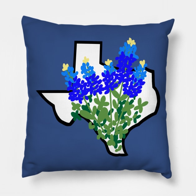 Texas Bluebonnets Pillow by adq