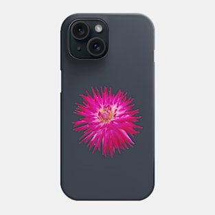 Spike Petals Pink Dahlia Floral Photo Cutout Phone Case