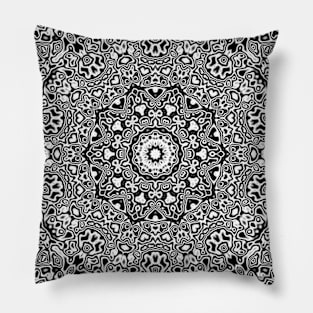 Thai pattern shapes, black and white, Vector abstract modern minimalist Pillow