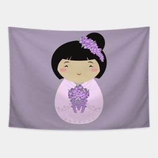 Kokeshi Wisteria Bride Tapestry