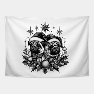 Christmas Pugs Tapestry