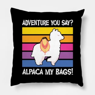 Alpaca vintage adventure Pillow