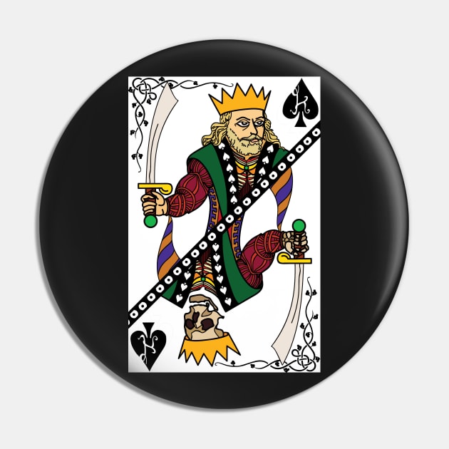 King Of Spades Black Mask Pin by Vector-Market