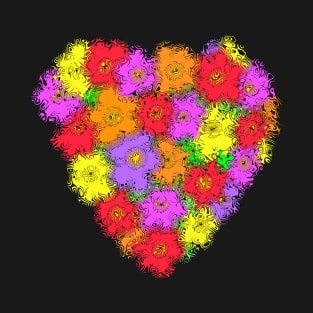 Swirly Flowered Heart T-Shirt