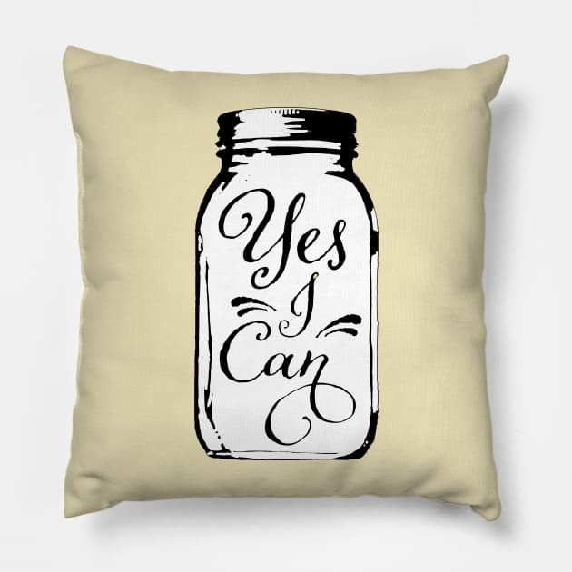 Yes I Can Pickling, Jam and Jelly Jar Pillow by cottoncanvas