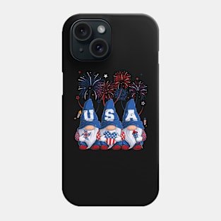 4th Of July Patriotic Gnomes Sunglasses American Fireworks Phone Case