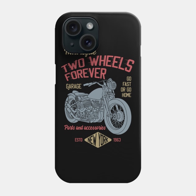 Two wheels forever Phone Case by Design by Nara