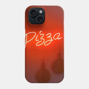 Pizza neon light signage beside wall Phone Case