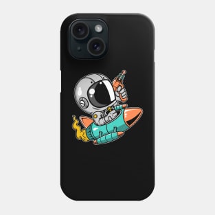 Astronaut Riding Rocket Phone Case