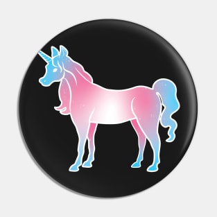 Trans Pride Unicorn on Black Pin