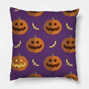 Pumpkin and bat Halloween spooky pattern Pillow