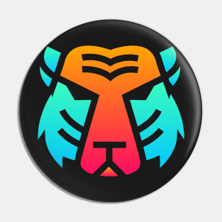 Trippy Psychedelic Rave Tiger Pin