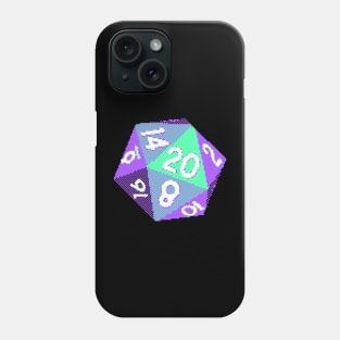 Pixel D20 Dice - Blue and Green Phone Case