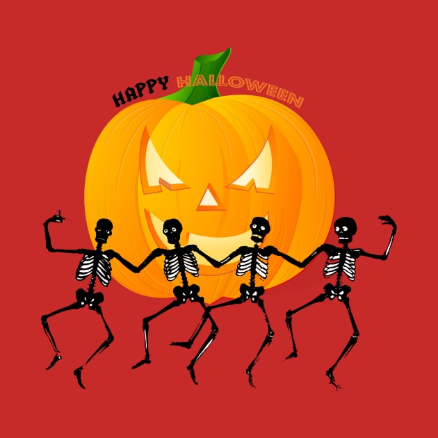 Happy Halloween - Funny Skeleton Halloween Party Camiseta by we4you