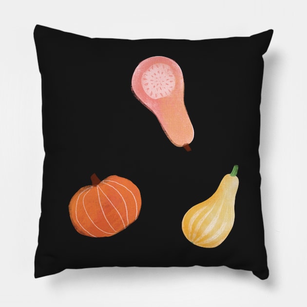 Hello pumpkin autumn illustration Pillow by ColorsHappiness