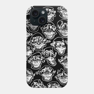 Multiple faces #1 - Psychedelic Line Ink Drawing with Art Style Black Phone Case