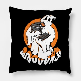 Ghost Booooks // Funny Halloween Cartoon Ghost Reading Books Pillow