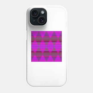 Argyle with Stripes - Magenta and Purple Phone Case