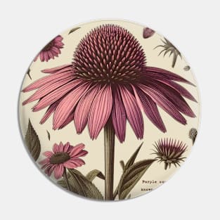 Vintage Purple coneflower Pin