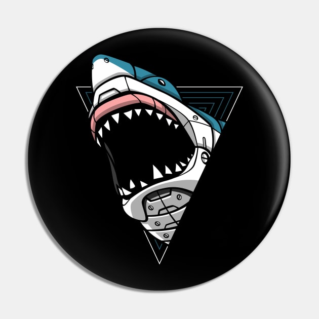 Cyber Shark Punk Pin by albertocubatas